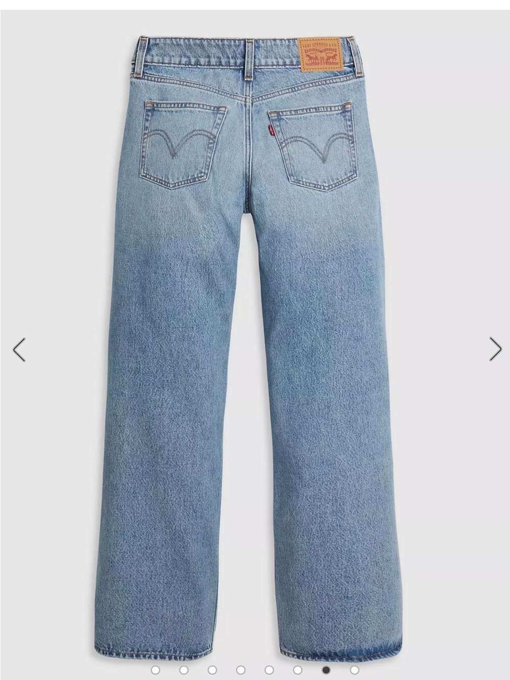 Super Low Ris n Loose Levi's Light Blue High-Rise Wide-Leg Jeans with destres - Picture 7 of 10